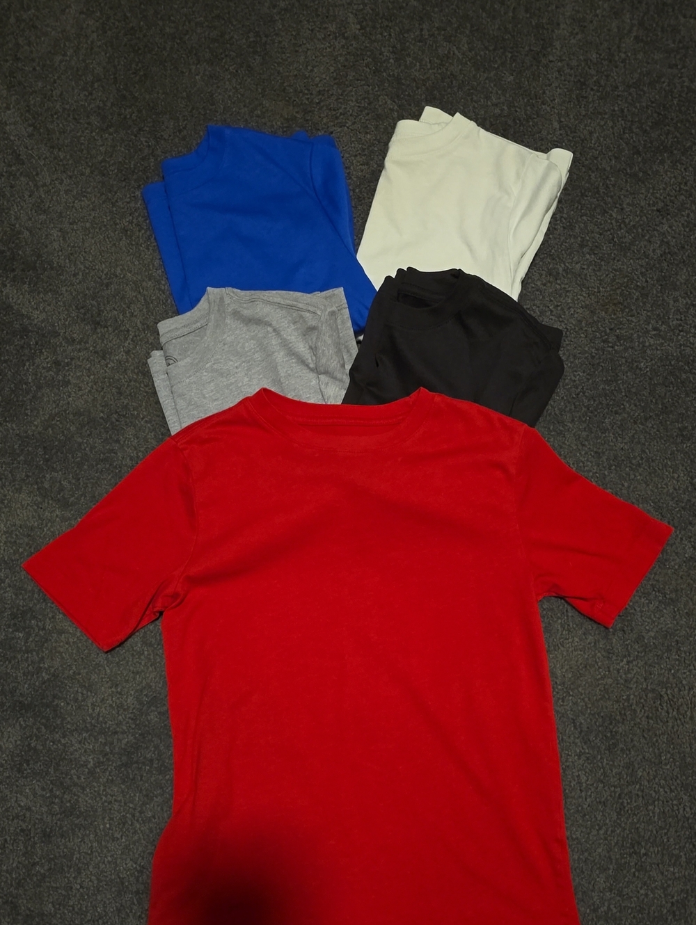NWOT 5 Wonder nation Short Sleeve Tee Pack - Red, Blue, White, Gray, Black